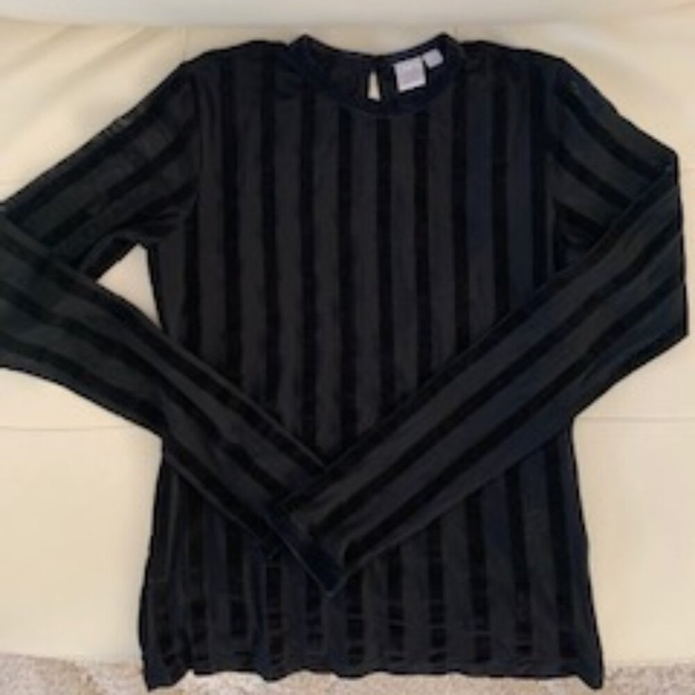 Simon's Twik Black Striped Top Size XS